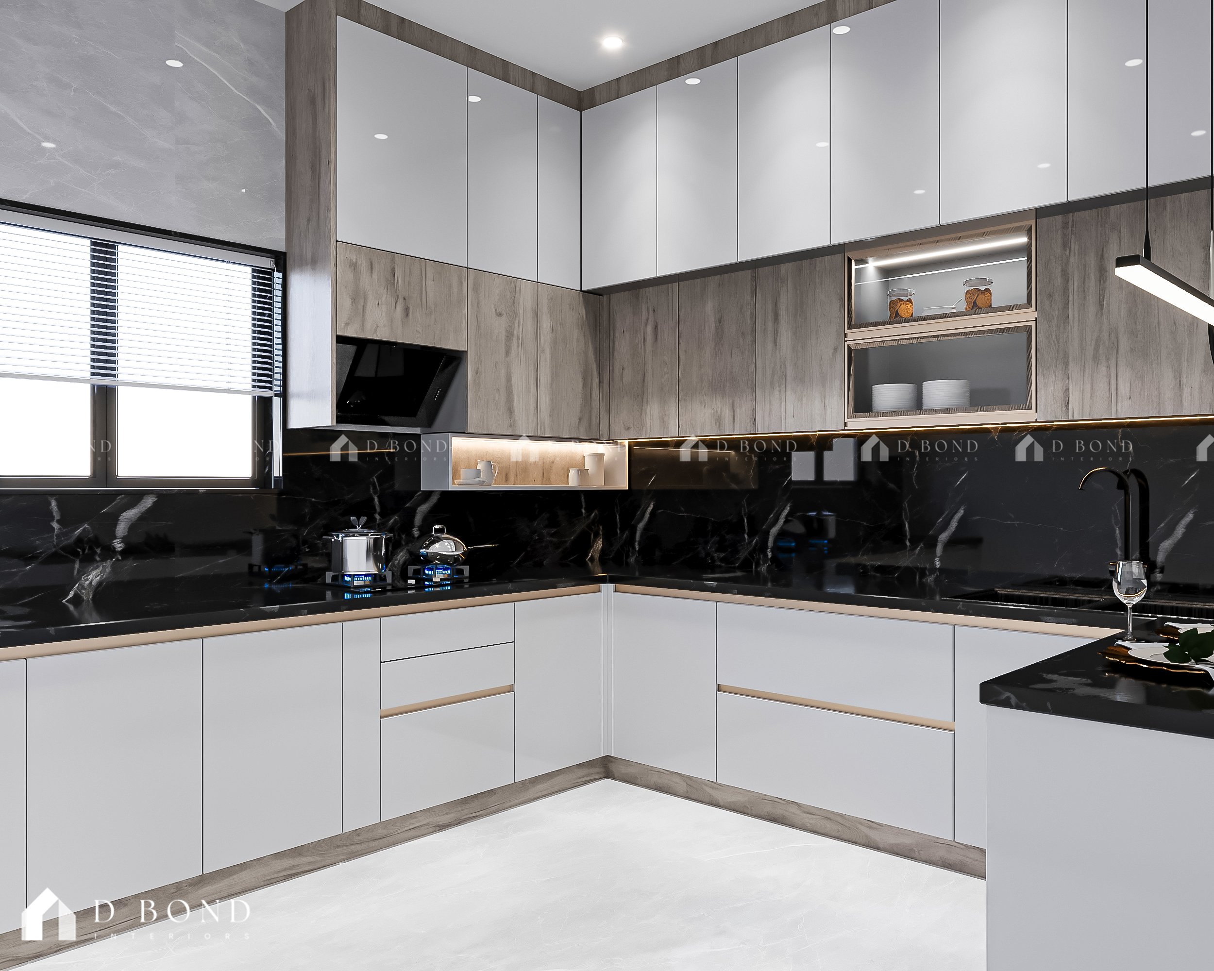 Modern living room with light furniture